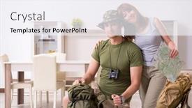  Presentation with planning - PPT layouts enhanced with young-couple-planning-a-trip background and a sky blue colored foreground