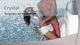  Presentation with yacht - PPT theme featuring young-couple-posing-on-yacht background and a lemonade colored foreground