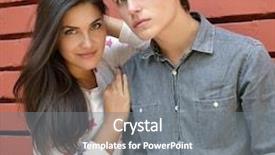  Presentation with teenage love - Amazing PPT theme having young couple posing outdoor against red brick wall urban lifestyle happiness joy friends teenage first love concept image toned and noise added backdrop and a gray colored foreground