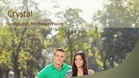  Presentation with lens - Audience pleasing slides consisting of young couple posing on a picnic in park on a sunny day shot with a tilt and shift lens backdrop and a cream colored foreground