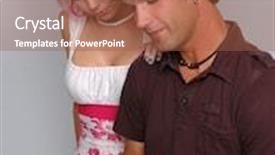  Presentation with reading bible - PPT layouts featuring young couple reading bible background and a red colored foreground