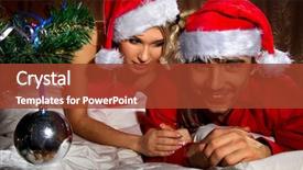  Presentation with santa - Colorful PPT layouts enhanced with young couple in santa's backdrop and a  colored foreground
