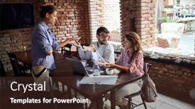  Presentation with cafe - Amazing PPT layouts having young-couple-sitting-in-cafe backdrop and a tawny brown colored foreground