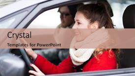  Presentation with car - PPT layouts enhanced with young couple sitting in car background and a  colored foreground