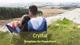  Presentation with camping - PPT layouts consisting of young couple sitting in chairs background and a tawny brown colored foreground