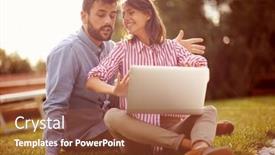  Presentation with relationship - PPT theme featuring young-couple-sitting background and a tawny brown colored foreground