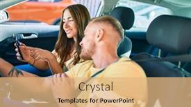  Presentation with gps - Theme enhanced with young-couple-smiling-happy-driving background and a coral colored foreground