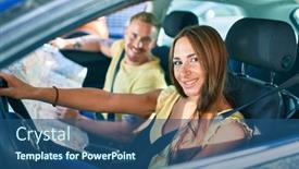  Presentation with city map - Slides enhanced with young-couple-smiling-happy-driving background and a ocean colored foreground