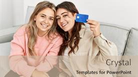  Presentation with young happy couple - Theme having young-couple-smiling-happy-holding background and a soft green colored foreground