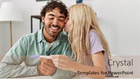  Presentation with young happy couple - Presentation enhanced with young-couple-smiling-happy-looking background and a  colored foreground