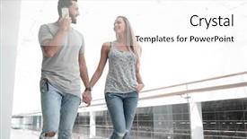  Presentation with free - Colorful presentation enhanced with young couple spends their free backdrop and a white colored foreground