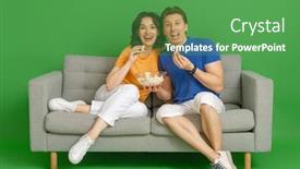  Presentation with sports fans - Beautiful PPT layouts featuring young-couple-sports-fans backdrop and a ocean colored foreground