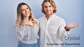  Presentation with catholic couple silhouette of young - Theme enhanced with young-couple-standing-over-blue background and a light blue colored foreground