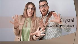  Presentation with panic - Theme featuring young-couple-standing-over-white and a  colored foreground