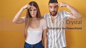  Presentation with skin infection - Presentation having young-couple-standing-over-yellow background and a coral colored foreground