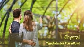  Presentation with catholic couple silhouette of young - Amazing slide deck having young couple strolling in the park backdrop and a tawny brown colored foreground
