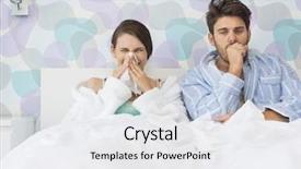  Presentation with common cold - Theme enhanced with young couple suffering from cold background and a white colored foreground