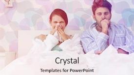  Presentation with common cold cough - Amazing slide set having young couple suffering from cold backdrop and a sky blue colored foreground