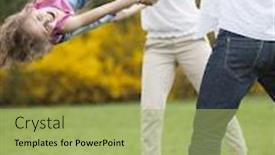  Presentation with catholic couple silhouette of young - Amazing slide set having young couple swinging daughter between them backdrop and a yellow colored foreground