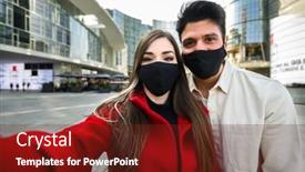  Presentation with masks - Slides having young-couple-taking-a-selfie background and a tawny brown colored foreground