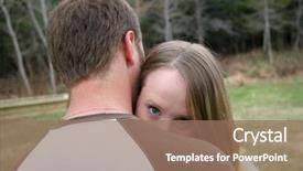  Presentation with evil - Colorful PPT theme enhanced with young couple together girl with evil stair backdrop and a coral colored foreground