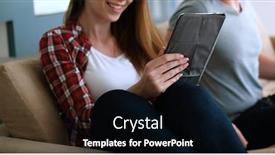  Presentation with digital multimeters - PPT theme enhanced with young couple using interent on digital tablet background and a black colored foreground