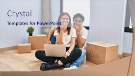  Presentation with scandal - Theme having young-couple-using-laptop background and a sky blue colored foreground