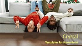  Presentation with young happy couple - Presentation theme with young-couple-very-happy-enjoying background and a tawny brown colored foreground