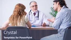  Presentation with old couple - Theme consisting of young-couple-visiting-old-male background and a ocean colored foreground