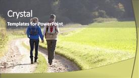  Presentation with park - Colorful slides enhanced with young couple walking in park backdrop and a  colored foreground