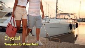  Presentation with dock - Cool new slide set with young-couple-walks backdrop and a tawny brown colored foreground