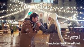 Presentation with magical - Beautiful PPT theme featuring young-couple-warming-up backdrop and a tawny brown colored foreground