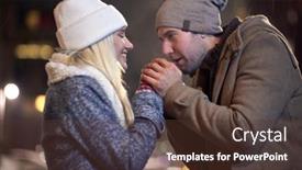  Presentation with weather - Cool new slides with young-couple-warming-up backdrop and a tawny brown colored foreground