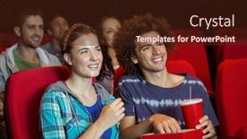  Presentation with cinema - Theme enhanced with young-couple-watching-a-film and a wine colored foreground