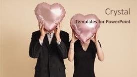  Presentation with faces - Slide set having young-couple-wearing-black-clothes background and a lemonade colored foreground