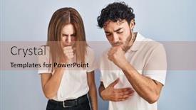  Presentation with womens health case study - PPT layouts consisting of young-couple-wearing-casual-clothes background and a coral colored foreground