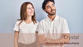  Presentation with romance couple nature - Slide set having young-couple-wearing-casual-clothes background and a  colored foreground