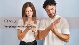  Presentation with inflammation - Presentation theme having young-couple-wearing-casual-clothes background and a coral colored foreground