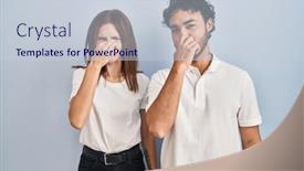  Presentation with breath - PPT theme enhanced with young-couple-wearing-casual-clothes background and a lemonade colored foreground