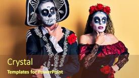  Presentation with mexican day - Theme having young-couple-wearing-mexican-day background and a tawny brown colored foreground