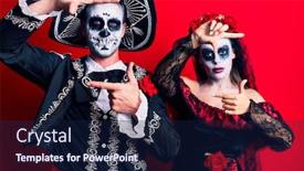  Presentation with mexican day - Audience pleasing PPT layouts consisting of young-couple-wearing-mexican-day backdrop and a navy blue colored foreground