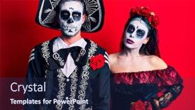  Presentation with mexican day - Presentation theme featuring young-couple-wearing-mexican-day background and a navy blue colored foreground