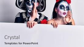  Presentation with mexican day - Audience pleasing presentation design consisting of young-couple-wearing-mexican-day backdrop and a sky blue colored foreground