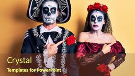  Presentation with mexican day - Audience pleasing presentation theme consisting of young-couple-wearing-mexican-day backdrop and a tawny brown colored foreground