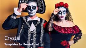  Presentation with mexican day - Audience pleasing presentation theme consisting of young-couple-wearing-mexican-day backdrop and a navy blue colored foreground