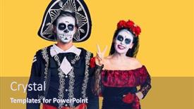  Presentation with mexican day - Presentation consisting of young-couple-wearing-mexican-day background and a navy blue colored foreground