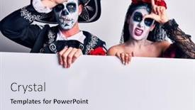  Presentation with mexican day - Slide deck featuring young-couple-wearing-mexican-day background and a sky blue colored foreground