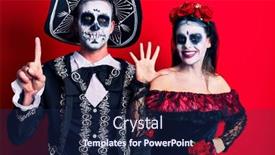  Presentation with mexican day - PPT theme having young-couple-wearing-mexican-day background and a navy blue colored foreground