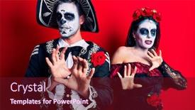  Presentation with mexican day - Slide deck having young-couple-wearing-mexican-day background and a tawny brown colored foreground