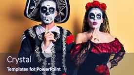  Presentation with mexican day - Slide set consisting of young-couple-wearing-mexican-day background and a navy blue colored foreground